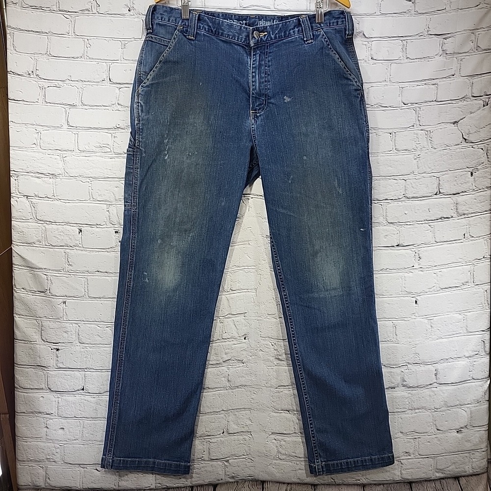 Carhartt Jeans Mens‎ Sz 38X32 Carpenter Workwear Flaws Relaxed Fit